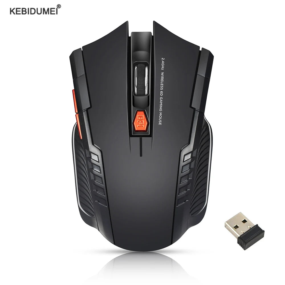 2.4GHz Wireless Gaming Mouse with USB Receiver - 6D Optical Design for Laptop and PC Gamers