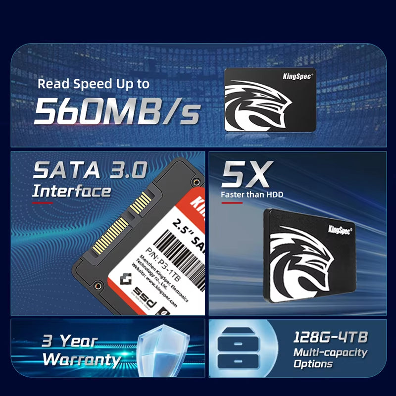 SSD Drive HDD 2.5 Hard Disk SSD 120GB 240GB 1TB 512GB 128GB 256GB HD SATA 4TB Disk Internal Hard Drive for Laptop PC Kingspec