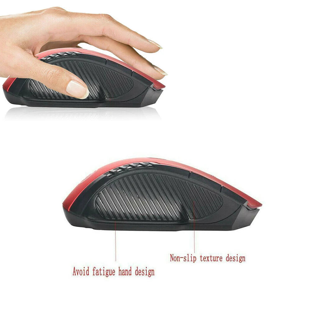 2.4GHz Wireless Gaming Mouse with USB Receiver - 6D Optical Design for Laptop and PC Gamers