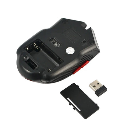 2.4GHz Wireless Gaming Mouse with USB Receiver - 6D Optical Design for Laptop and PC Gamers